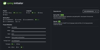 Spring Initializer with OpenAI starter options